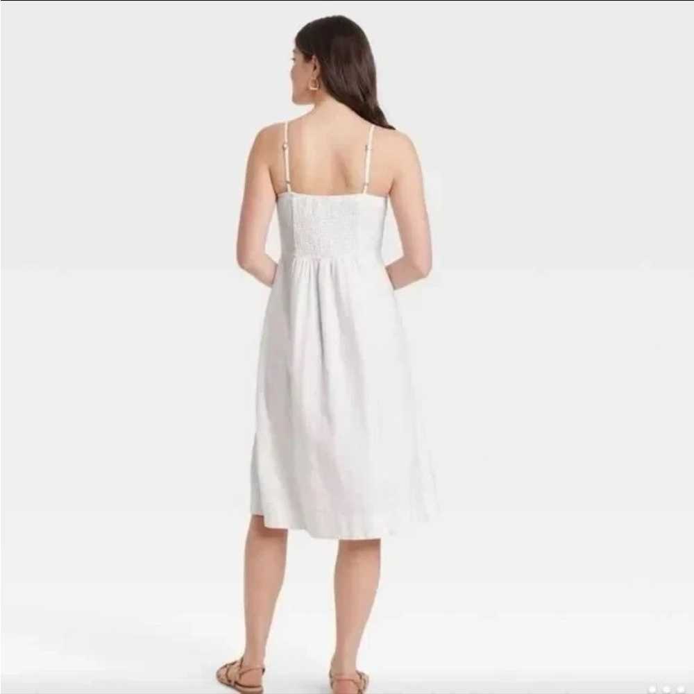 Universal Thread White Linen Button-Front Corset … - image 2